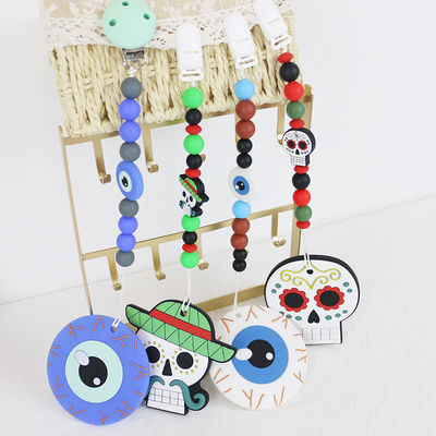 Hot jual Halloween Silicone Focal Beads untuk bayi gantungan kunci tumbuh gigi DIY
