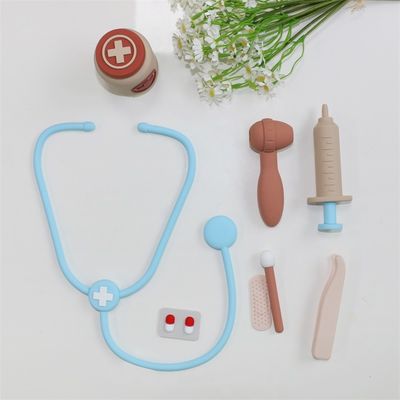 ODM Silicone Bayi Mainan Dengan Dokter Peran Bermain Fungsi 8-Piece Peran Bermain