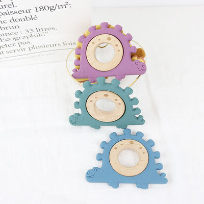 kualitas  Multi Color Silicone Children Wooden Toys Wristband For Infant pabrik