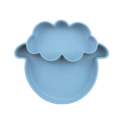 kualitas  Multiple Colors Non Slip Toddler Silicone Plates With Sheep Style Suction Type pabrik