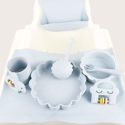 Grosir Bayi Geschirr Led Menyapih Silikon Bib Sendok Mangkuk Sendok Mangkuk Piring Silikon Makan Bayi Peralatan Makan Set Produk
