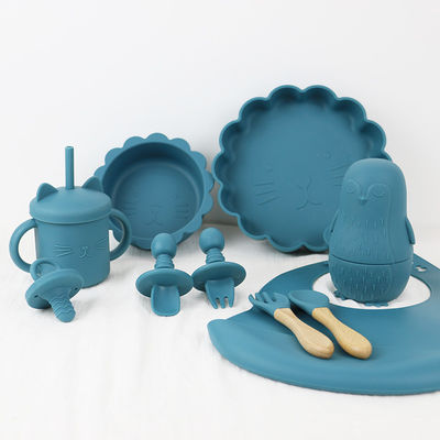 Grosir Bayi Geschirr Led Menyapih Silikon Bib Sendok Mangkuk Sendok Mangkuk Piring Silikon Makan Bayi Peralatan Makan Set Produk