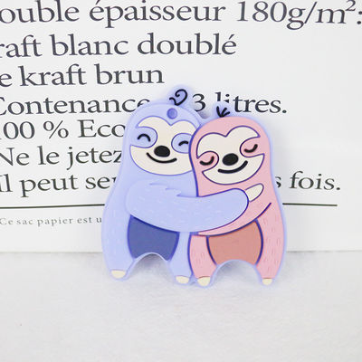 Baby Teether Silikon Pribadi Berwarna-warni Dengan Bentuk Dino Kuda Domba