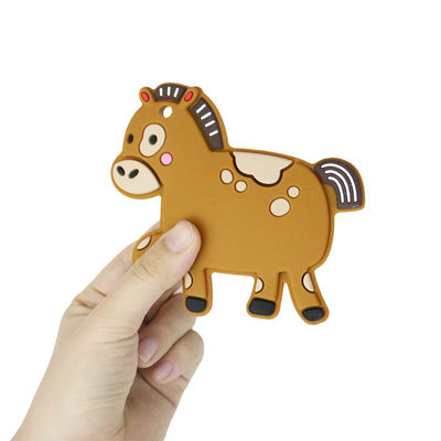 Baby Teether Silikon Pribadi Berwarna-warni Dengan Bentuk Dino Kuda Domba