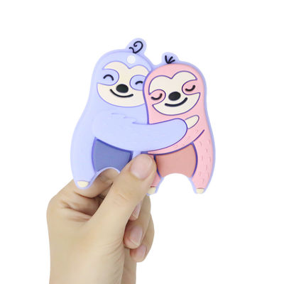 Baby Teether Silikon Pribadi Berwarna-warni Dengan Bentuk Dino Kuda Domba