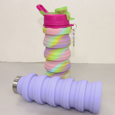 OEM ODM Silicone Water Bottle Soft Foldable 500Ml For Running