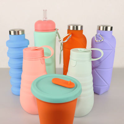 OEM ODM Silicone Water Bottle Soft Foldable 500Ml For Running