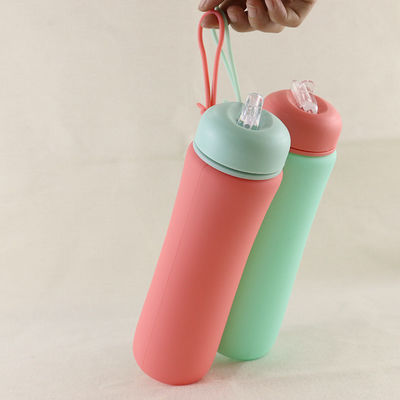 OEM ODM Silicone Water Bottle Soft Foldable 500Ml For Running