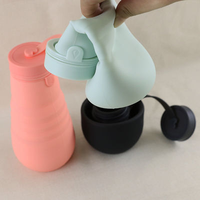 OEM ODM Silicone Water Bottle Soft Foldable 500Ml For Running