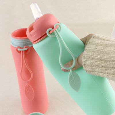 OEM ODM Silicone Water Bottle Soft Foldable 500Ml For Running