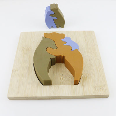 Beruang Bentuk Anak Mainan Kayu Jigsaw Untuk Pembelajaran Montessori