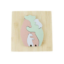 Beruang Bentuk Anak Mainan Kayu Jigsaw Untuk Pembelajaran Montessori