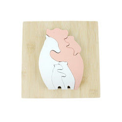Beruang Bentuk Anak Mainan Kayu Jigsaw Untuk Pembelajaran Montessori