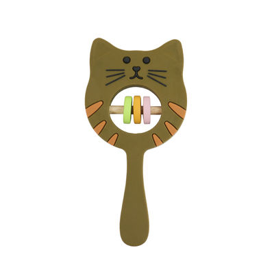 Kitty Shape Food Grade Silicone Rattle Teether Untuk Bayi Balita