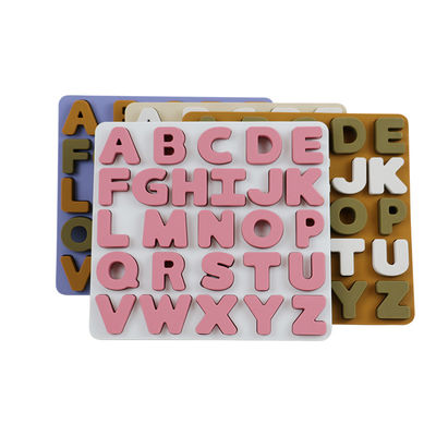 Food Grade Kids Silicone Puzzle Dengan Bentuk Huruf Alfabet