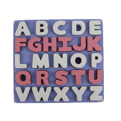 Food Grade Kids Silicone Puzzle Dengan Bentuk Huruf Alfabet