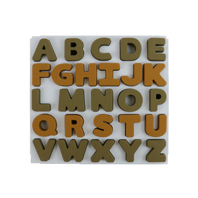 Food Grade Kids Silicone Puzzle Dengan Bentuk Huruf Alfabet