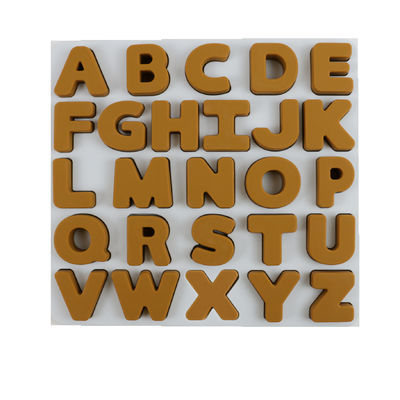 Food Grade Kids Silicone Puzzle Dengan Bentuk Huruf Alfabet