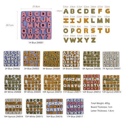 Food Grade Kids Silicone Puzzle Dengan Bentuk Huruf Alfabet