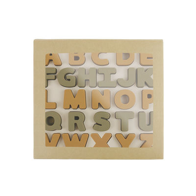 Food Grade Kids Silicone Puzzle Dengan Bentuk Huruf Alfabet