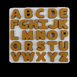 Food Grade Kids Silicone Puzzle Dengan Bentuk Huruf Alfabet