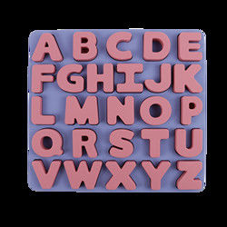 Food Grade Kids Silicone Puzzle Dengan Bentuk Huruf Alfabet