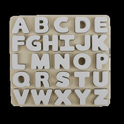 Food Grade Kids Silicone Puzzle Dengan Bentuk Huruf Alfabet