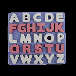 Food Grade Kids Silicone Puzzle Dengan Bentuk Huruf Alfabet