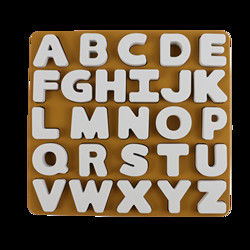 Food Grade Kids Silicone Puzzle Dengan Bentuk Huruf Alfabet