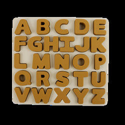 Food Grade Kids Silicone Puzzle Dengan Bentuk Huruf Alfabet