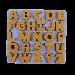 Food Grade Kids Silicone Puzzle Dengan Bentuk Huruf Alfabet
