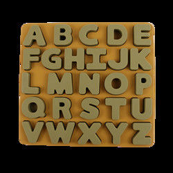 Food Grade Kids Silicone Puzzle Dengan Bentuk Huruf Alfabet