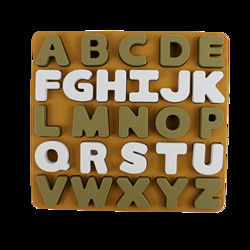 Food Grade Kids Silicone Puzzle Dengan Bentuk Huruf Alfabet