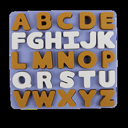 Food Grade Kids Silicone Puzzle Dengan Bentuk Huruf Alfabet