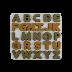Food Grade Kids Silicone Puzzle Dengan Bentuk Huruf Alfabet