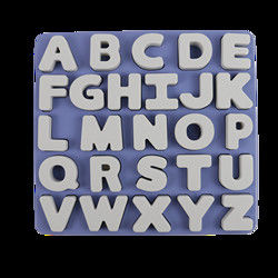 Food Grade Kids Silicone Puzzle Dengan Bentuk Huruf Alfabet