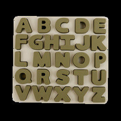 Food Grade Kids Silicone Puzzle Dengan Bentuk Huruf Alfabet