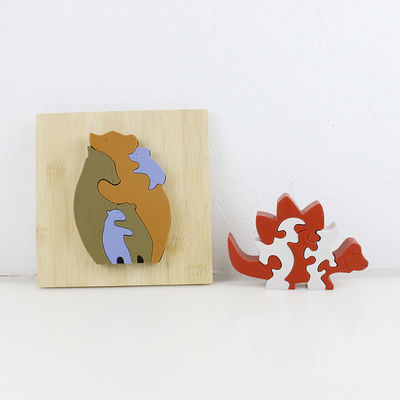 Kustomisasi Puzzle Silikon, Puzzle Jigsaw Bayi 3D Dengan Basis Bambu Kayu