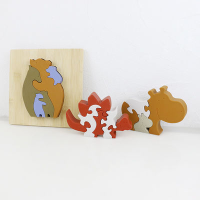 Kustomisasi Puzzle Silikon, Puzzle Jigsaw Bayi 3D Dengan Basis Bambu Kayu