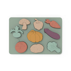 Sayuran Bentuk Montessori Jigsaws Puzzle Bahan Silikon Food Grade