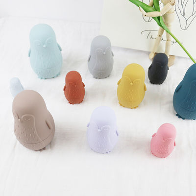 mengunyah silikon Penguin silikon tumpukan mainan Bayi Silikon Toys tumpukan Untuk balita mandi bermain