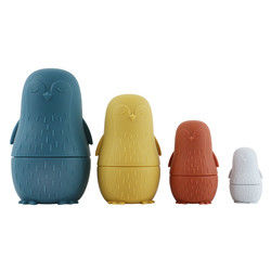 mengunyah silikon Penguin silikon tumpukan mainan Bayi Silikon Toys tumpukan Untuk balita mandi bermain