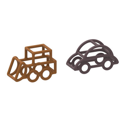 Car Shape Baby Silicone Toys Multi Color Food Grade Bahan Tidak Beracun