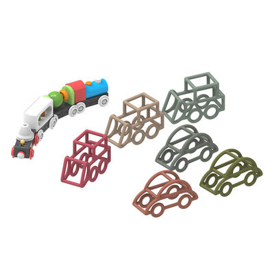 Car Shape Baby Silicone Toys Multi Color Food Grade Bahan Tidak Beracun