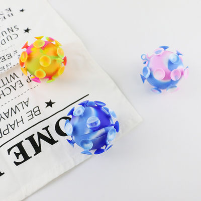 Multi Colored Baby Silicone Toys Suction Cup Ball Untuk Pesta Anak