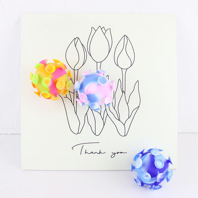 Multi Colored Baby Silicone Toys Suction Cup Ball Untuk Pesta Anak