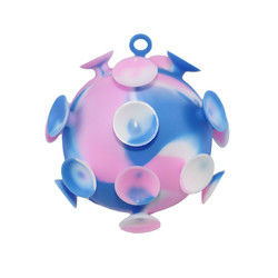 Multi Colored Baby Silicone Toys Suction Cup Ball Untuk Pesta Anak