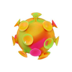 Multi Colored Baby Silicone Toys Suction Cup Ball Untuk Pesta Anak