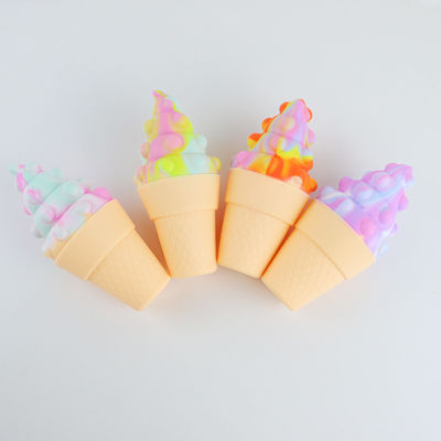 Teether Es Krim Silikon Warna-warni 3D Untuk Psikologi Pereda Stres Bayi