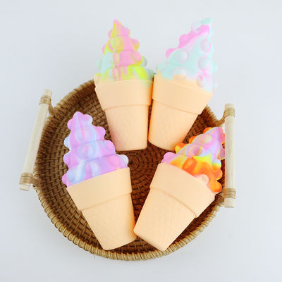 Teether Es Krim Silikon Warna-warni 3D Untuk Psikologi Pereda Stres Bayi